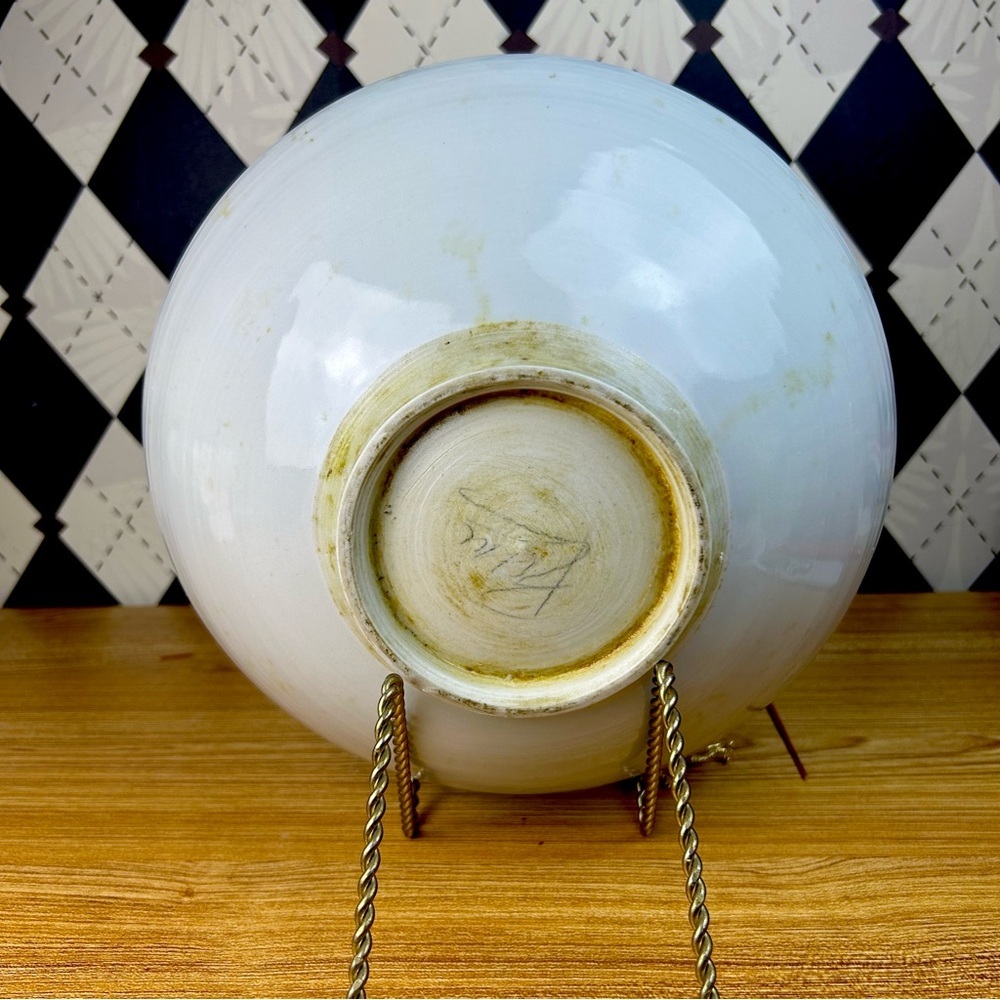 Japanese Bowl Hand-Painted Abstract Bamboo Vintage Serving or Display Large Deep - Picture 14 of 17